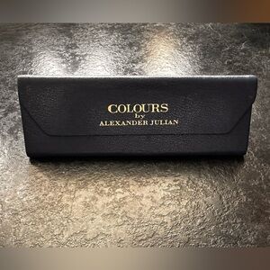Alexander Julian Black Glasses Case with Gold Logo
